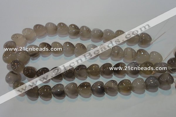 CAG5263 15.5 inches 16*16mm heart Brazilian grey agate beads