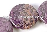 CAG528 15 inches 30mm purple coin crazy lace agate gemstone beads