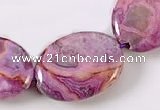 CAG530 15 inches 15*20mm oval purple crazy lace agate beads wholesale