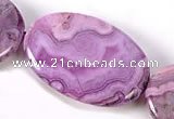 CAG533 20*30mm oval purple crazy lace agate gemstone beads wholesale