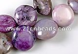 CAG535 15 inches 11mm flat round purple crazy lace agate beads wholesale