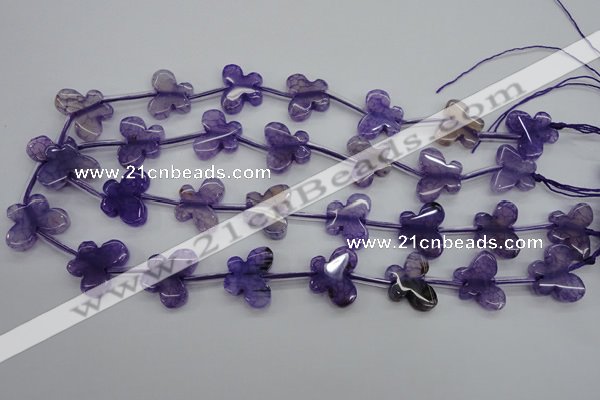 CAG5379 15.5 inches 16*20mm carved butterfly dragon veins agate beads