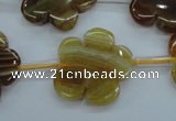 CAG5393 15.5 inches 24mm carved flower dragon veins agate beads