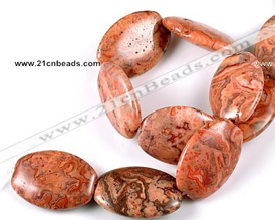 CAG545 15 inches 25*35mm oval mahogany crazy lace agate beads