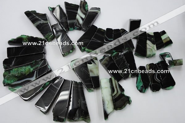 CAG5462 15.5 inches 16*26mm - 20*66mm freeform agate gemstone beads