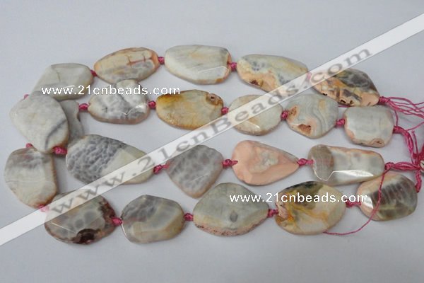 CAG5535 15.5 inches 25*30mm - 25*38mm freeform agate gemstone beads