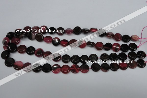 CAG5628 15 inches 12mm flat round dragon veins agate beads