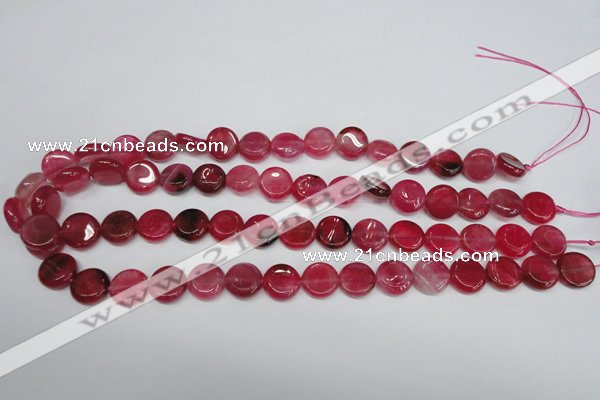 CAG5630 15 inches 12mm flat round dragon veins agate beads