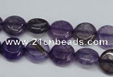 CAG5632 15 inches 12mm flat round dragon veins agate beads