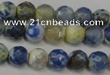 CAG5669 15 inches 6mm faceted round fire crackle agate beads