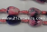CAG5715 15 inches 10*14mm faceted teardrop fire crackle agate beads