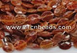 CAG572 15.5 inches 8*10mm faceted oval natural fire agate beads