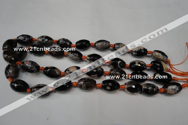 CAG5781 15 inches 12*16mm faceted rice fire crackle agate beads