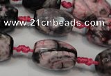 CAG5789 15 inches 13*18mm faceted rice fire crackle agate beads