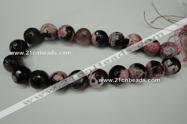 CAG5884 15 inches 20mm faceted round fire crackle agate beads