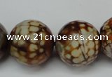CAG5888 15 inches 20mm faceted round fire crackle agate beads