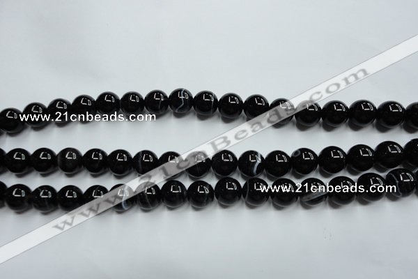 CAG5946 15.5 inches 12mm round black line agate beads wholesale