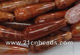 CAG596 15.5 inches 10*30mm teardrop natural fire agate beads