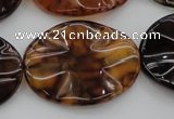 CAG6061 15.5 inches 22*30mm wavy oval dragon veins agate beads