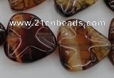 CAG6075 15.5 inches 20mm wavy triangle dragon veins agate beads