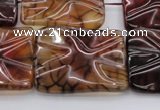 CAG6085 15.5 inches 20*20mm wavy square dragon veins agate beads