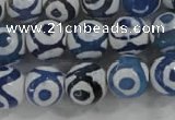 CAG6125 15 inches 8mm faceted round tibetan agate gemstone beads