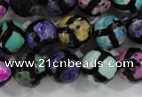 CAG6131 15 inches 10mm faceted round tibetan agate gemstone beads