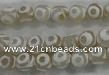 CAG6171 15 inches 10mm faceted round tibetan agate gemstone beads