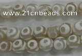 CAG6172 15 inches 12mm faceted round tibetan agate gemstone beads