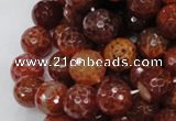 CAG624 15.5 inches 16mm faceted round natural fire agate beads