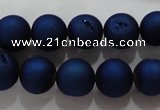CAG6243 15 inches 10mm round plated druzy agate beads wholesale