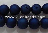 CAG6244 15 inches 12mm round plated druzy agate beads wholesale