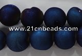 CAG6246 15 inches 16mm round plated druzy agate beads wholesale