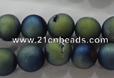 CAG6262 15 inches 8mm round plated druzy agate beads wholesale