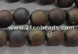 CAG6293 15 inches 10mm round plated druzy agate beads wholesale