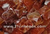 CAG650 15.5 inches 12*12mm faceted square natural fire agate beads