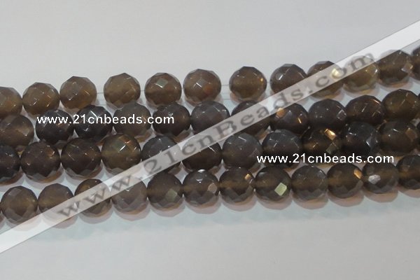 CAG6540 15.5 inches 18mm faceted round Brazilian grey agate beads