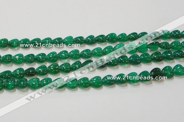 CAG6630 15.5 inches 8*8mm heart green agate gemstone beads