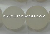 CAG6686 15 inches 18mm round white pilates agate beads