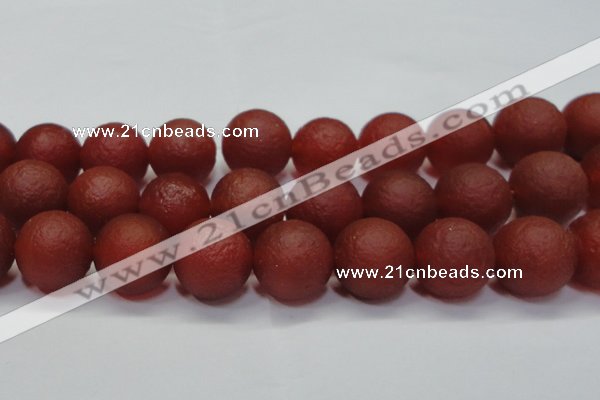 CAG6706 15 inches 20mm round red pilates agate beads