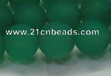 CAG6732 15 inches 12mm round green pilates agate beads