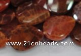 CAG675 15.5 inch 18*25mm faceted teardrop twisted natural fire agate beads