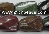 CAG6815 15.5 inches 18*25mm faceted & twisted rectangle Indian agate beads