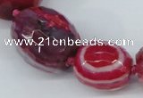 CAG6883 12*14mm - 25*30mm faceted drum dragon veins agate beads