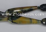 CAG6901 15.5 inches 10*40mm faceted teardrop line agate beads