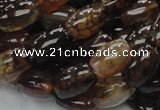 CAG699 15.5 inches 10*14mm rice dragon veins agate beads wholesale