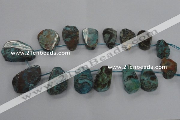 CAG7069 Top drilled 20*30mm - 30*45mm freeform ocean agate beads