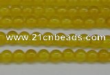 CAG7100 15.5 inches 4mm round yellow agate gemstone beads
