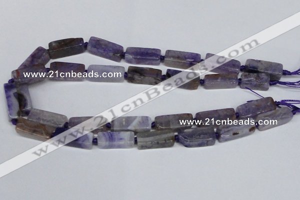 CAG7375 15.5 inches 8*20mm - 10*25mm cuboid dragon veins agate beads