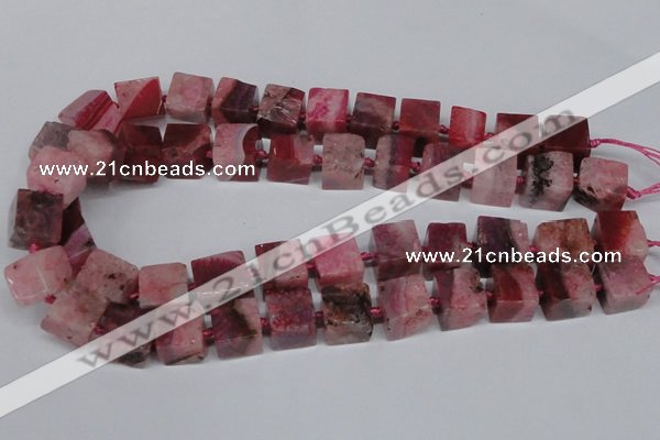 CAG7381 15.5 inches 11*12mm - 13*14mm cube dragon veins agate beads